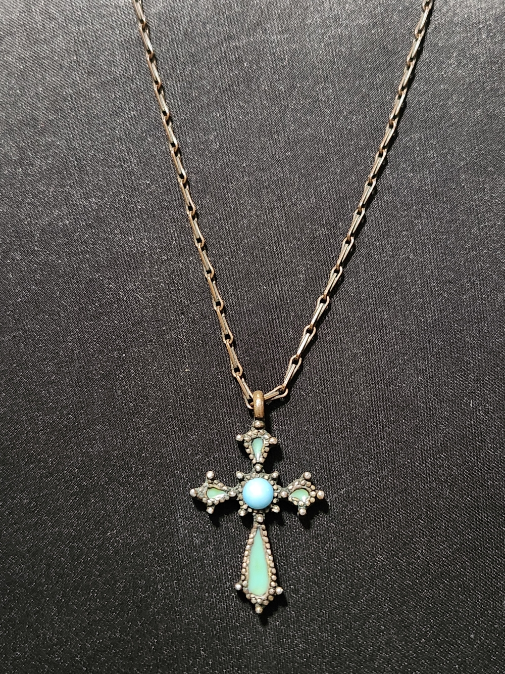 Turquoise Cross Pendant Necklace - Women Jewelry